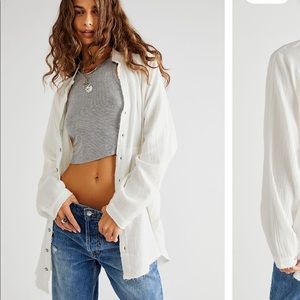 Free People We The Free Summer Daydream Buttondown White XS